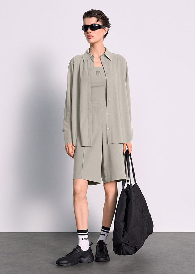 Hemd, Overshirt, Shorts, Beige, Reisetasche