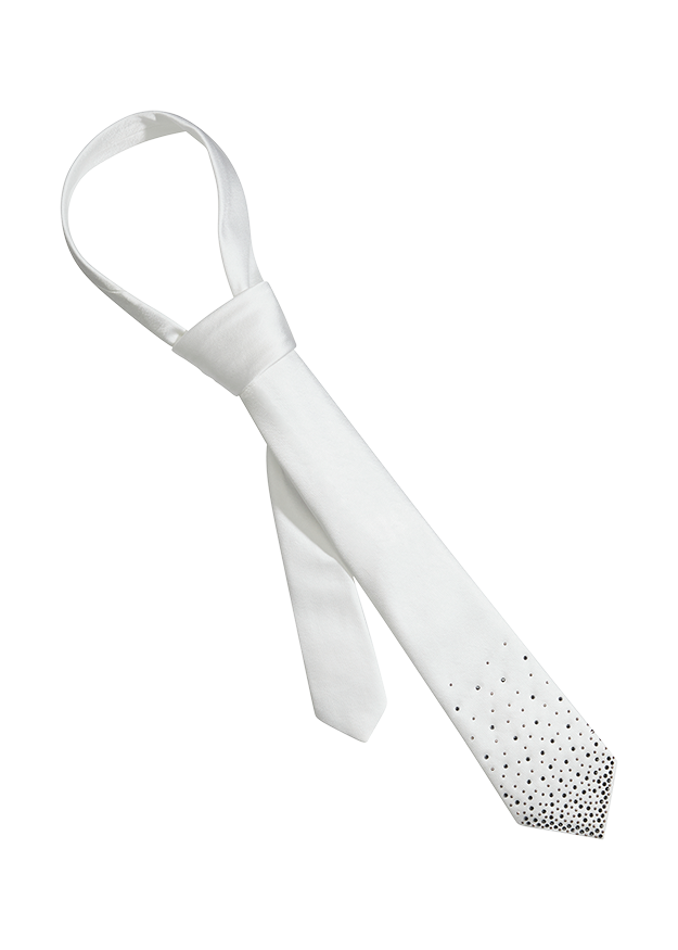 Krawatte, Weiß, Punktmuster, Polyester, Schlips