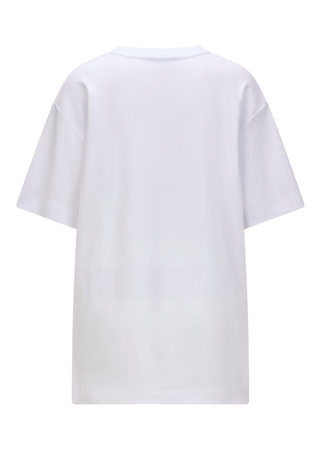 T-Shirt, Kurzarm, Weiß, Rundhalsausschnitt, Unifarben