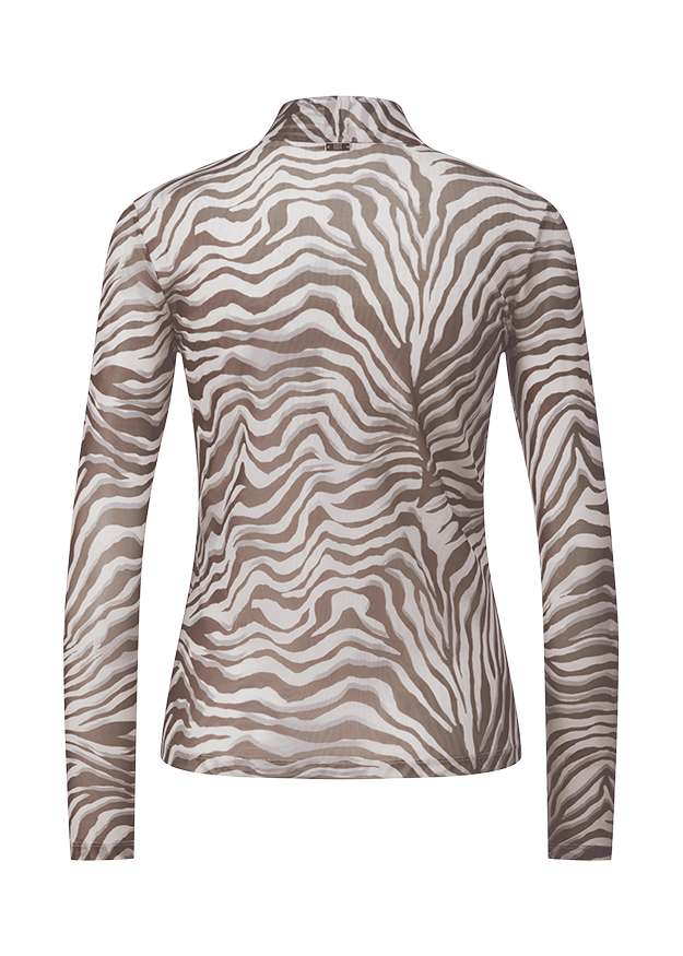 Zebra Muster, Zebra Muster, Langarm, Transparente Bluse, Tiermuster