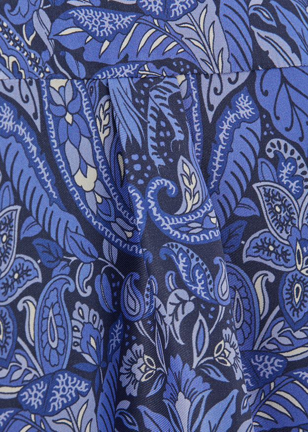 Paisley, Paisley-Muster, Blau, Stoff, Textil