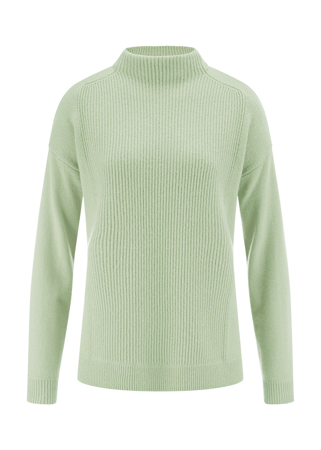 Pullover, Strickpullover, Rollkragenpullover, Mintgrün, Rippenstrick