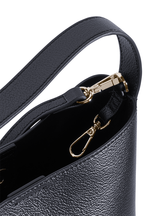 handtasche, börse, schultertasche, goldene hardware, schwarz leder