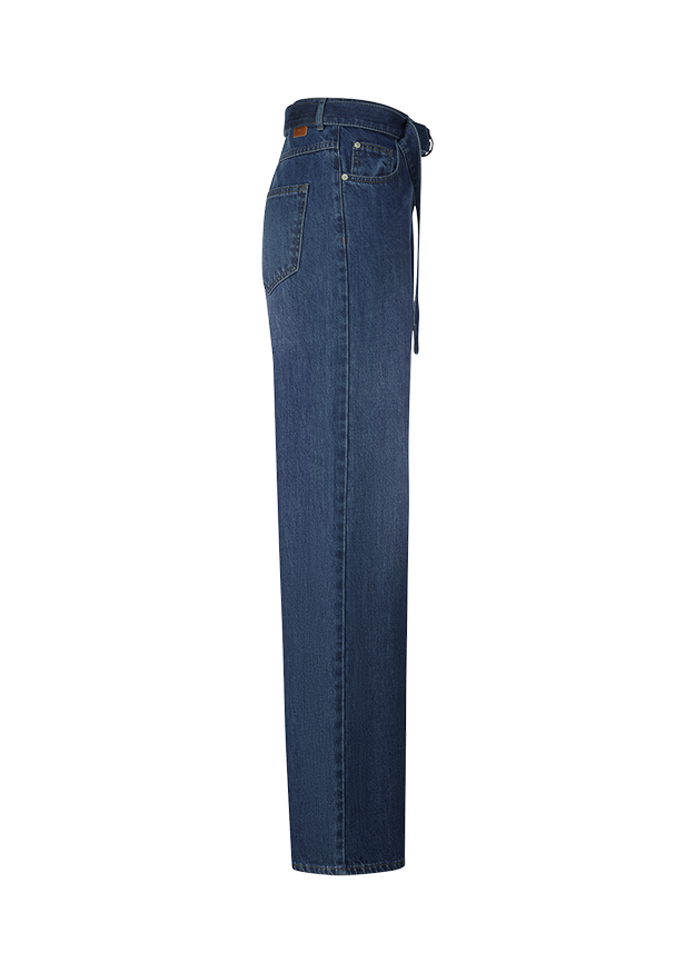 Jeans, Denim, Straight leg, Blue, Back pocket