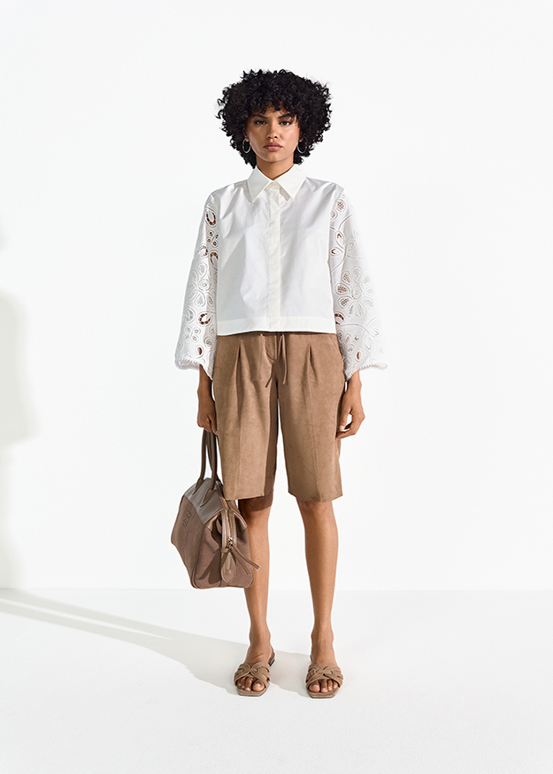 Bluse, Kurze Hosen, Langarm, Person, Hemd