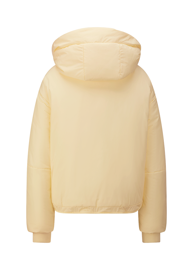 Pufferjacke, Kapuze, Winterschicht, Hellgelb, Langarm