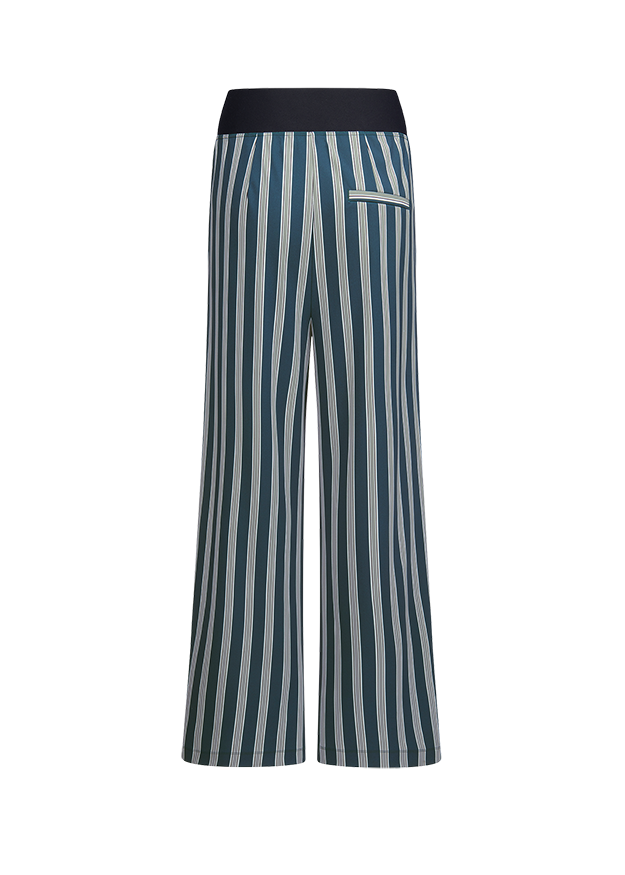 Hose, Streifen, Palazzo, Weiß, Blau