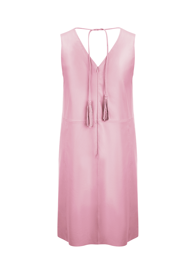 Sundress, Pink, Sleeveless, Tie-front, Midi dress