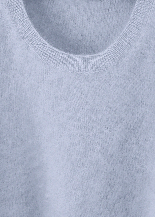 Pullover, Pullover, Gestrickt, Rundhals, Hellblau