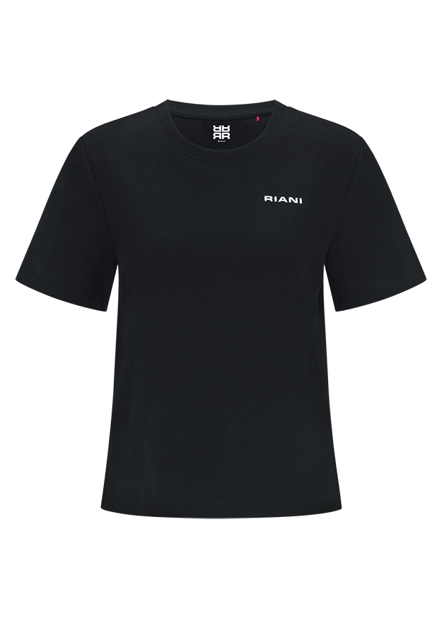 T-Shirt, Kurzarm, Schwarz, Kleidung, Riani small logo