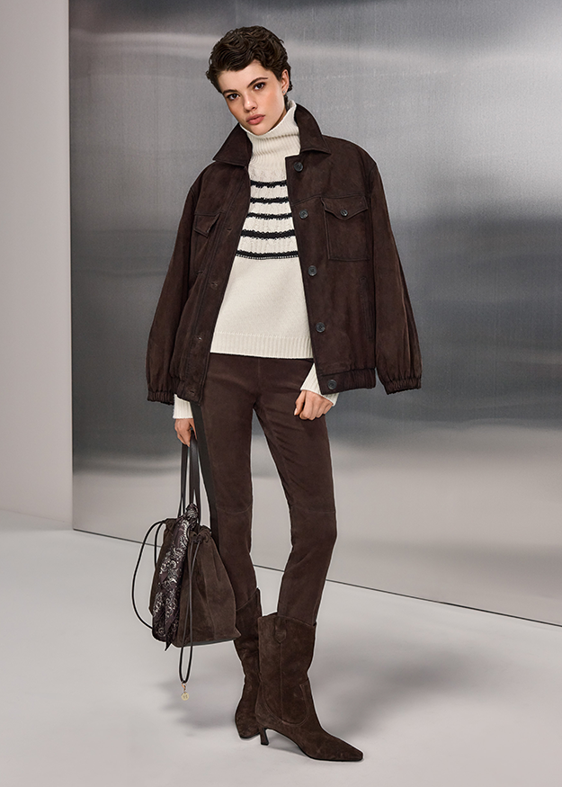 Wendejacke, Cordjacke, Oversize, Bikerstil, Braune Boots