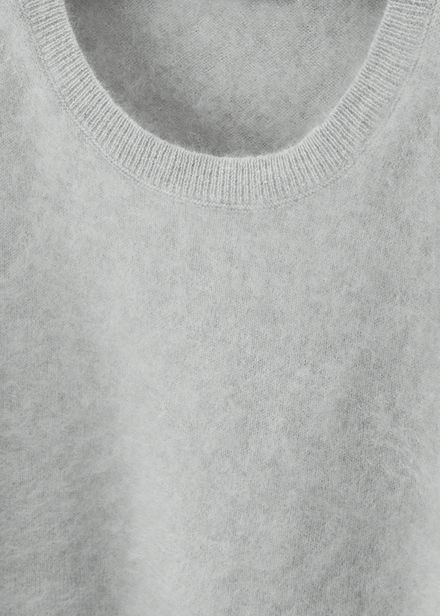 Pullover, Strickware, Rundhals, Grau, Stoff