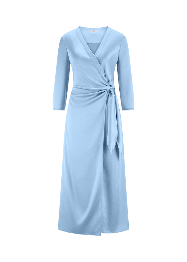 Kleid, Wrap-Kleid, V-Ausschnitt, Langarm, Gürteldetail