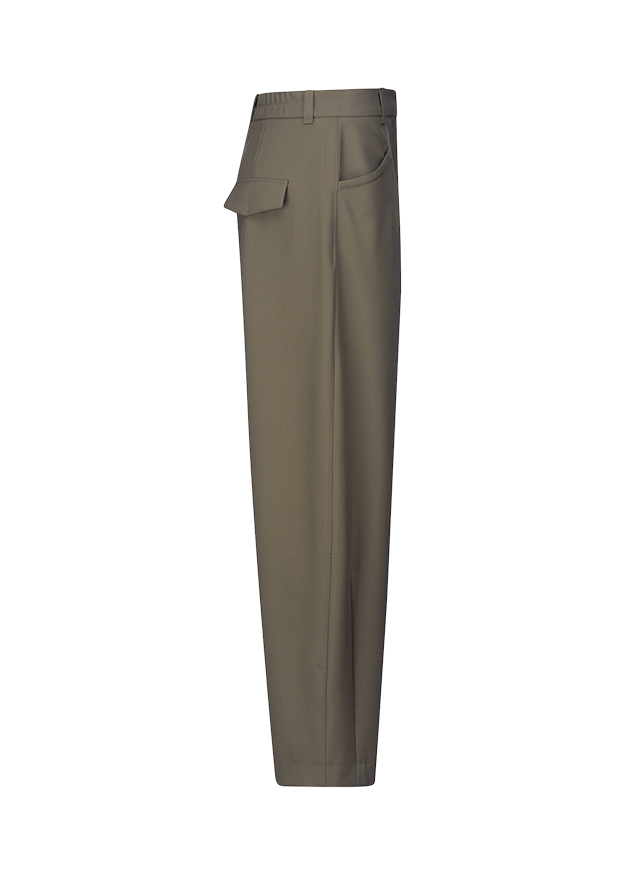 Hose, Schmal, Cargo?, Seitentasche, Olivgrün
