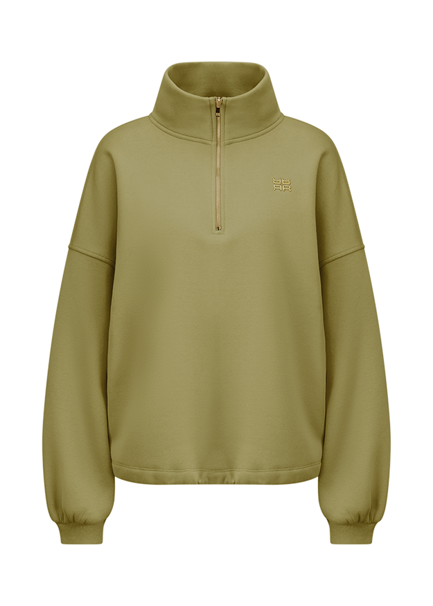 Sudsel, Pullover, Reißverschluss, Hoodie, Olivgrün