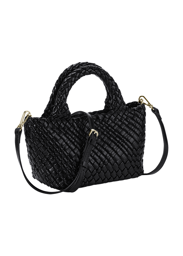 Tasche, Handtasche, Schultertasche, Woven, Schwarz