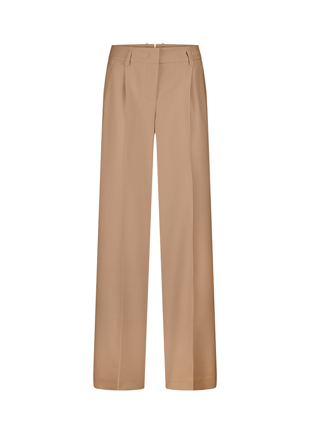 Hose, Beige, Weite, Gerade, Taillenhöhe