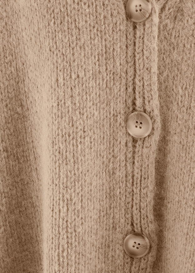 Cardigan, Knit, Knöpfe, Beige, Stoff