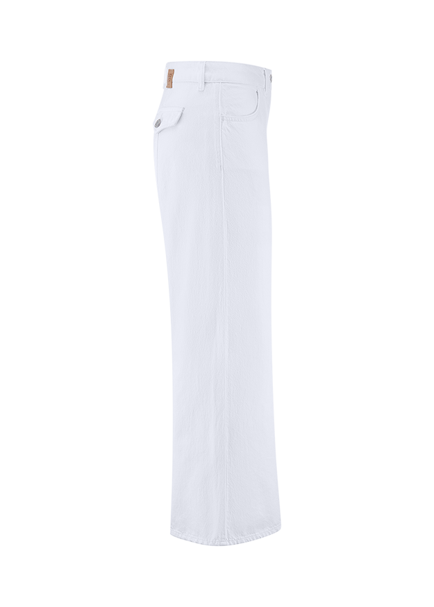 Weiß, Jeans, Hose, Hohe Taille, Weiß Jeans