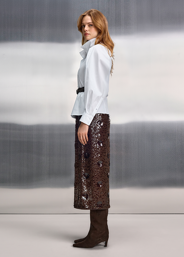 Hemd, Bluse, Kleid, Sequins, Stiefel