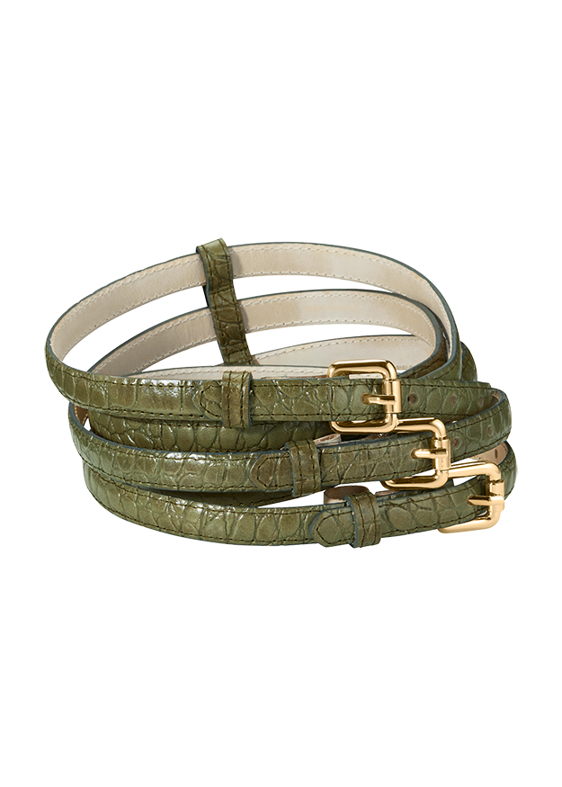 Armband, Gürtel, Lederarmband, Kunstleder?, Grünes Lederband