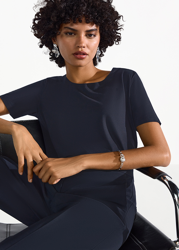 Shirt with Round Neckline