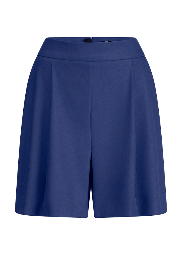 Kurze Shorts, Blau, Stoffhosen, High-Wit-Shorts, Einseitiger Schlitz