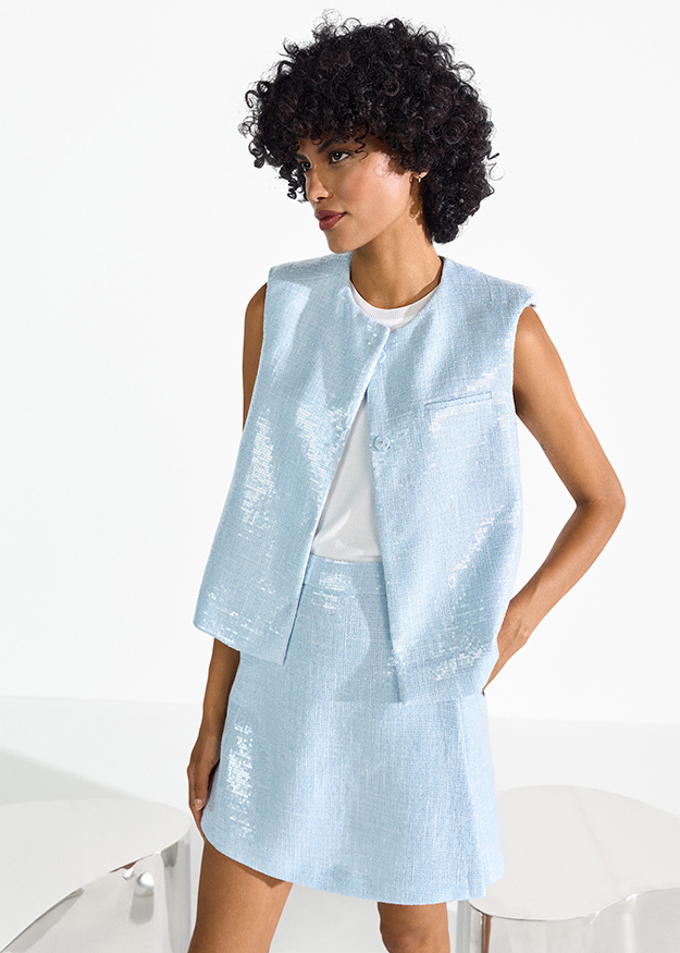 Weste, Veste, Seersucker, Hellblau, Karo?