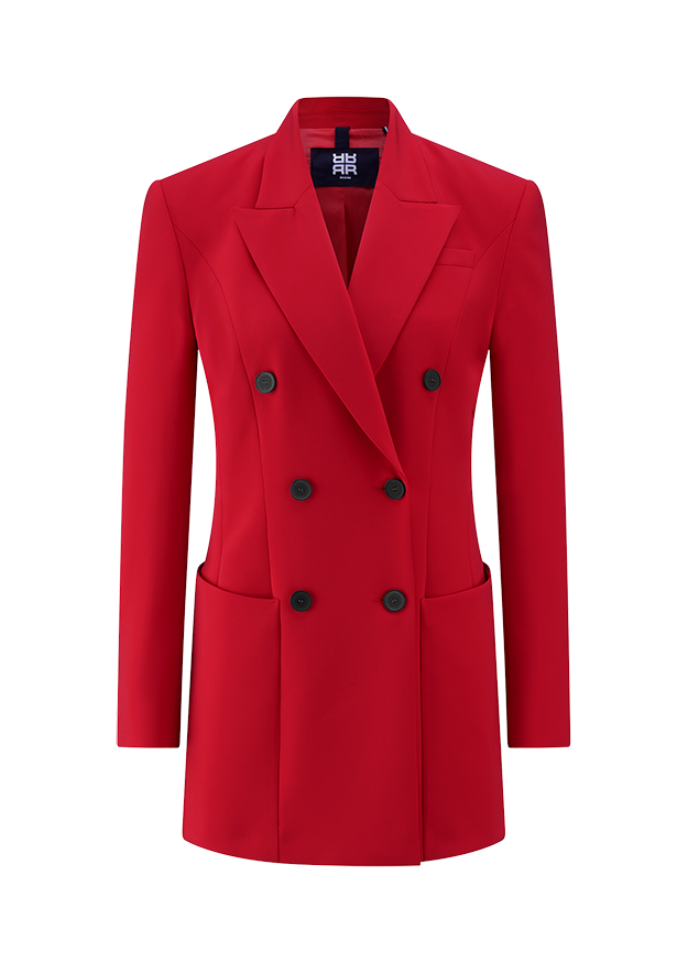 Blazer, Rot, Doppeltreapel, Doppelreiher, Mantel