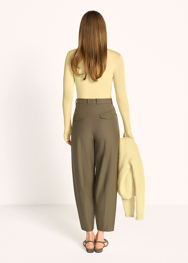 hosen, lose Passform, hoch taillierte, taupe, taillierte Culotte
