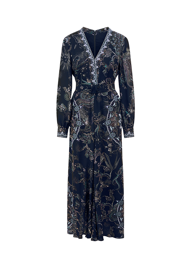 Langes Kleid Mit Musterung