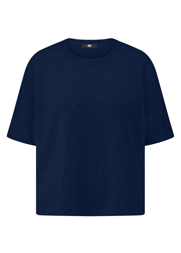 T‑shirt, kurzärmelig, Rundhals, Unifarben, Marineblau