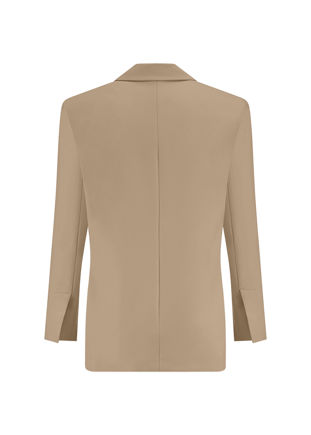 Blazer, Beige, Einreiher, Langarm, Rückenansicht