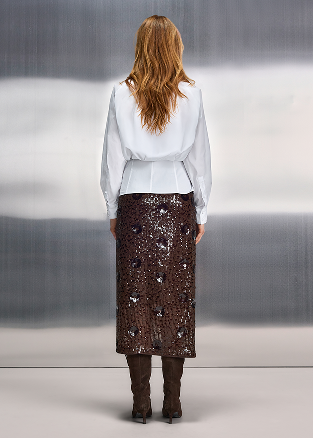weißes Blusen//?, Samt Sequins?