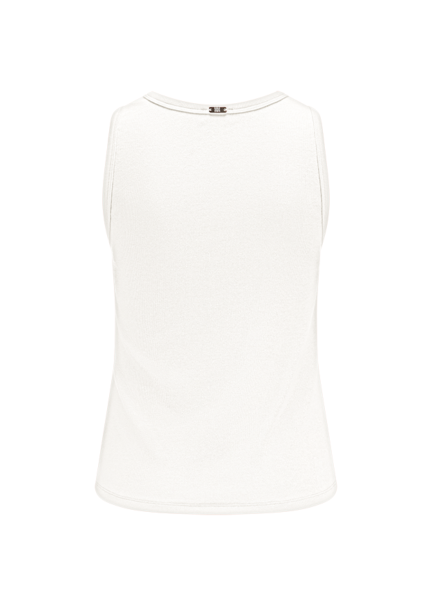 Tanktop, Weiß, Sleeveless, Strick, Uni