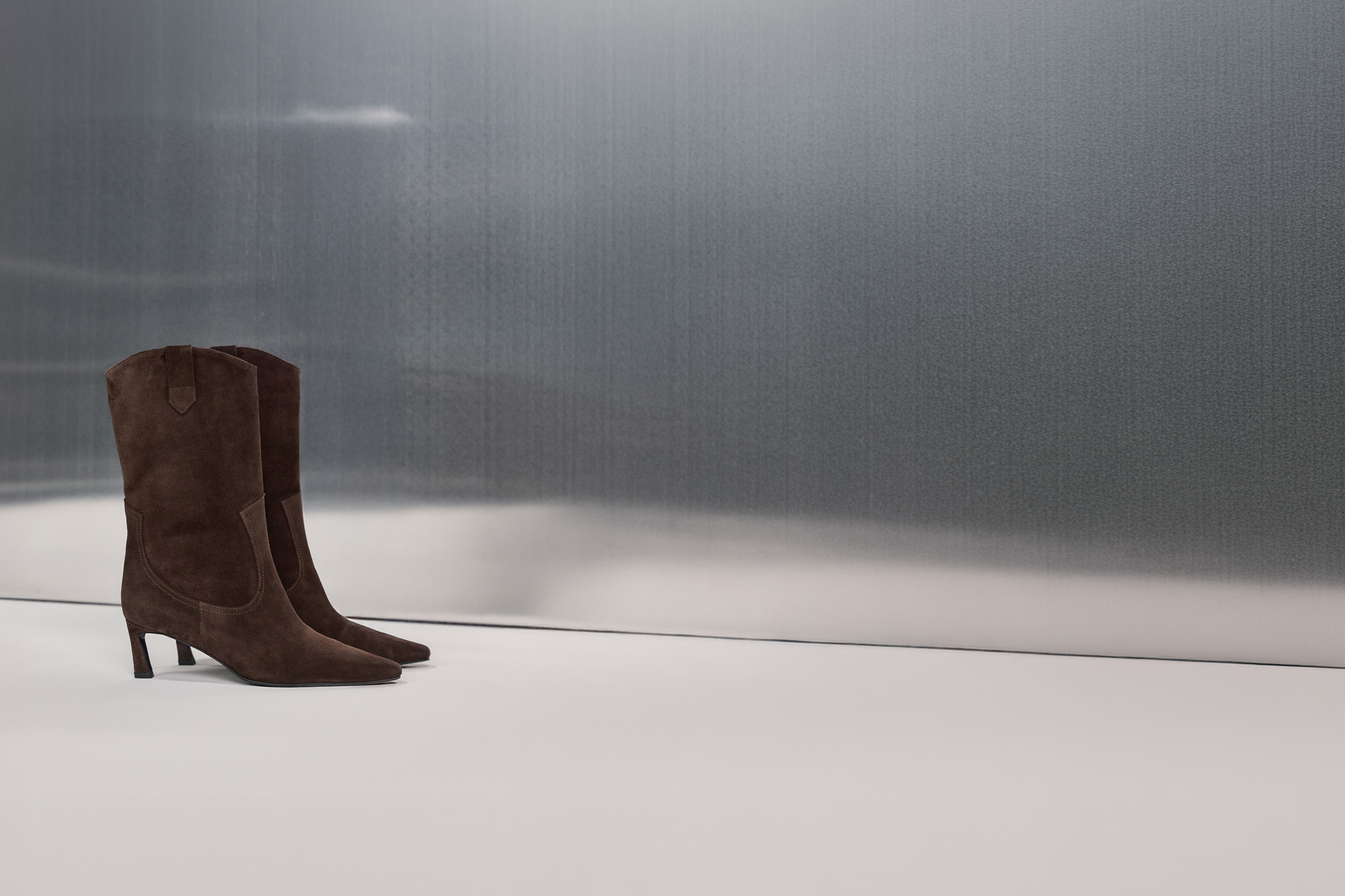 Stiefel, braun, Ledermaterial, Kniestiefel, Absatzstiefel
