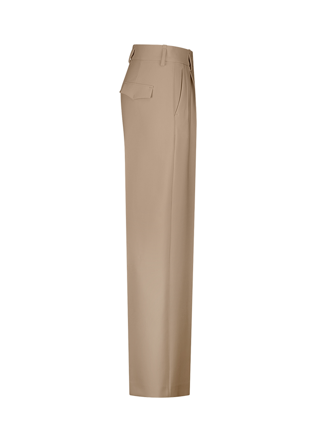 Hose, Beige, Beinlänge lang, Gürtel Schlaufe, Paspel Tasche