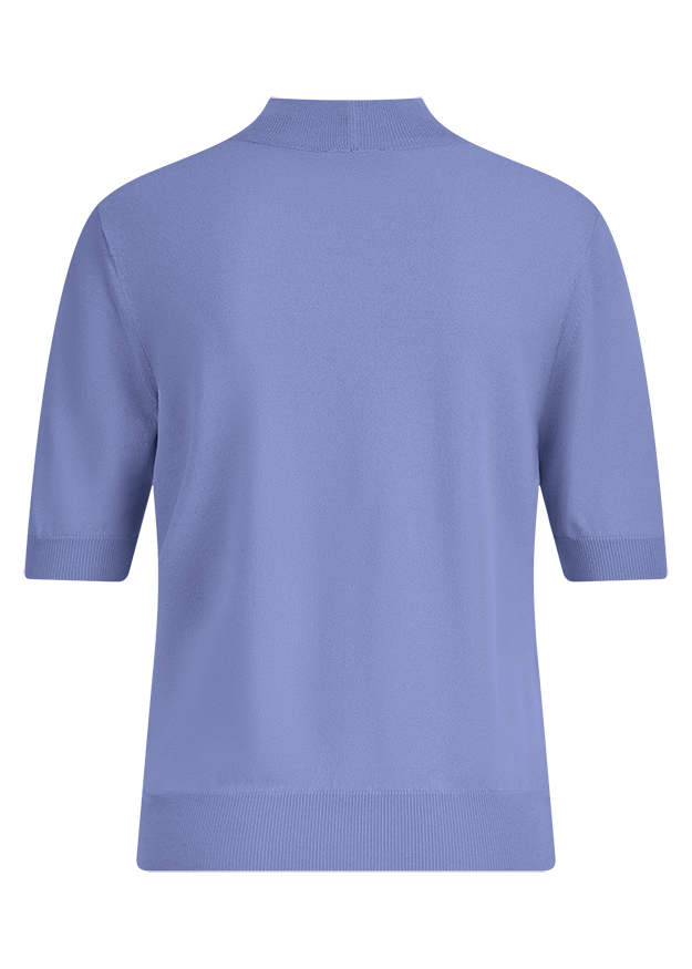 Kurzarm, Lavendel, Strick, Rundhals, Unifarben