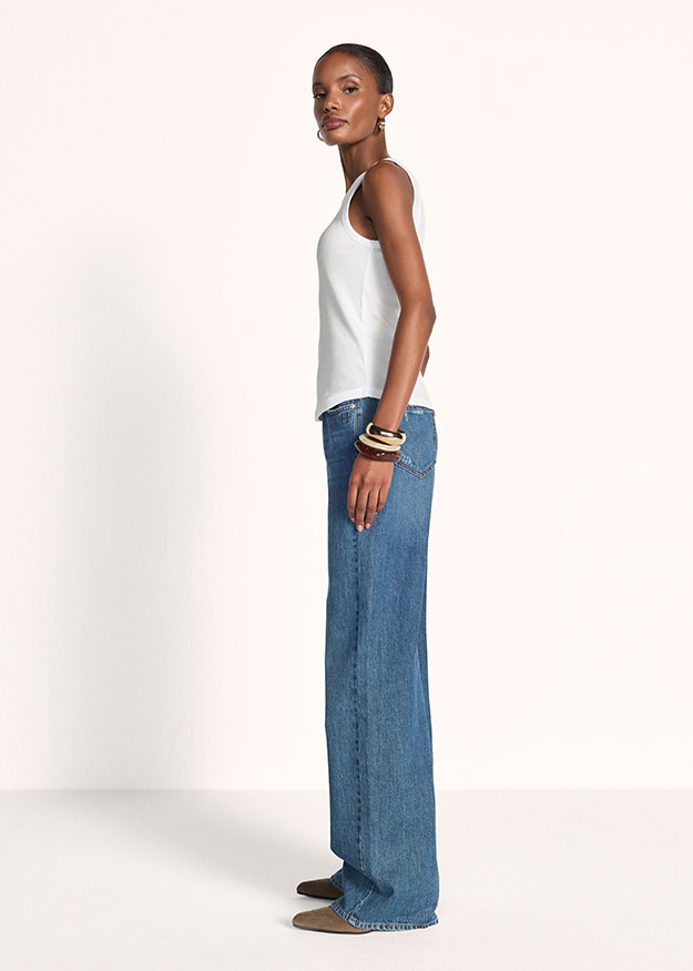 Tanktop, Camisole, Weißes Oberteil, Ärmelloser Top, Jeans