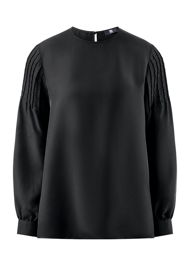 Seidenbluse mit Rundhalsausschnitt