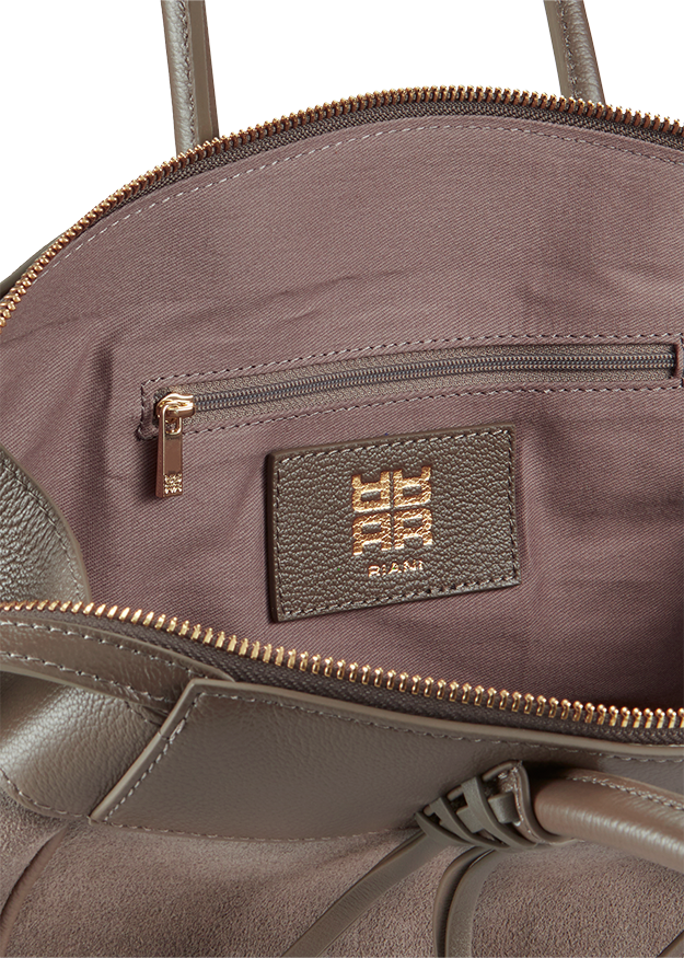 Handtasche, Reißverschluss, Leder, Tasche Innen, Logo-Patch