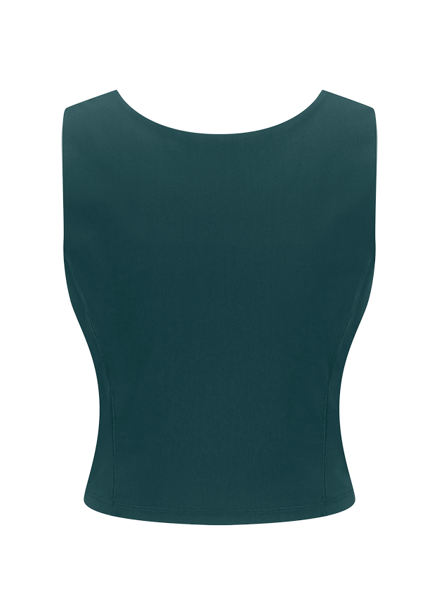 top, sleeveless, tank, teal, solid