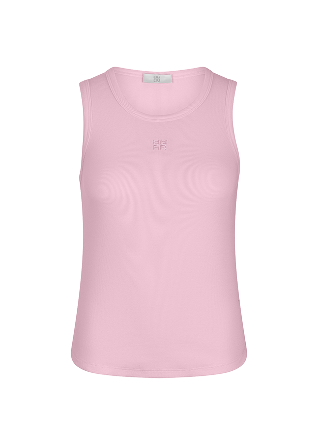 Tanktop, Rosa, Ärmellose, Rippstruktur, Basis