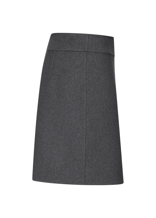 rock, skirt, dunkel, tailliert, knielang