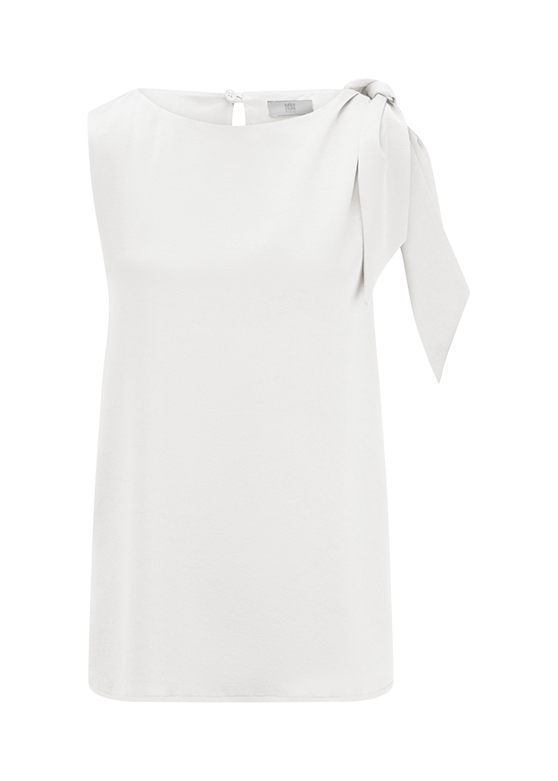 Kleid, Ohne Muster, Weiß, Einzelner Träger, Schwungband