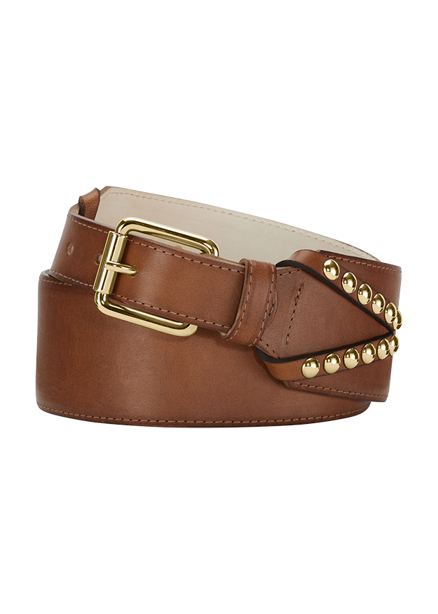 Gürtel, Braun, Leder, Gürtelschmuck, Nieten