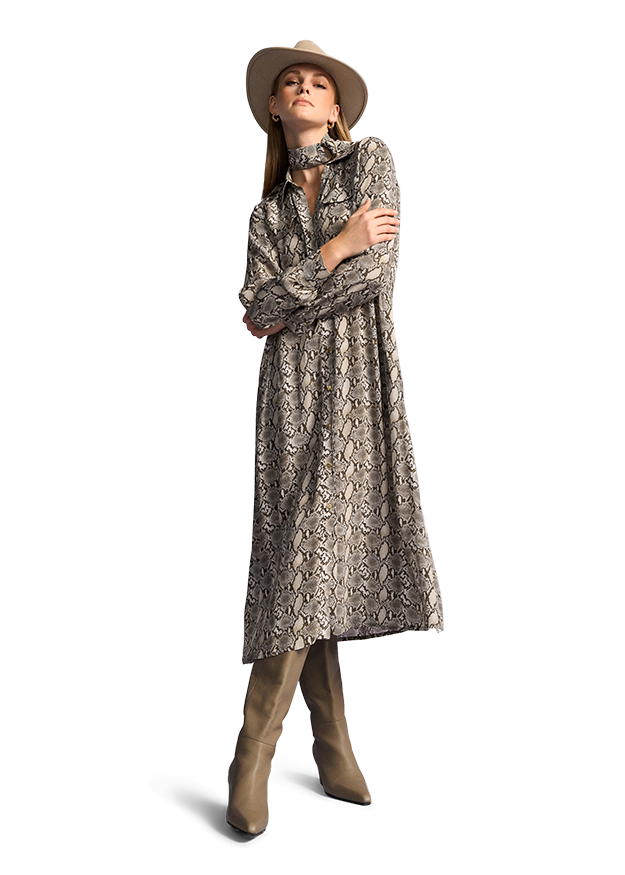 Maxi Dress with Snake Print