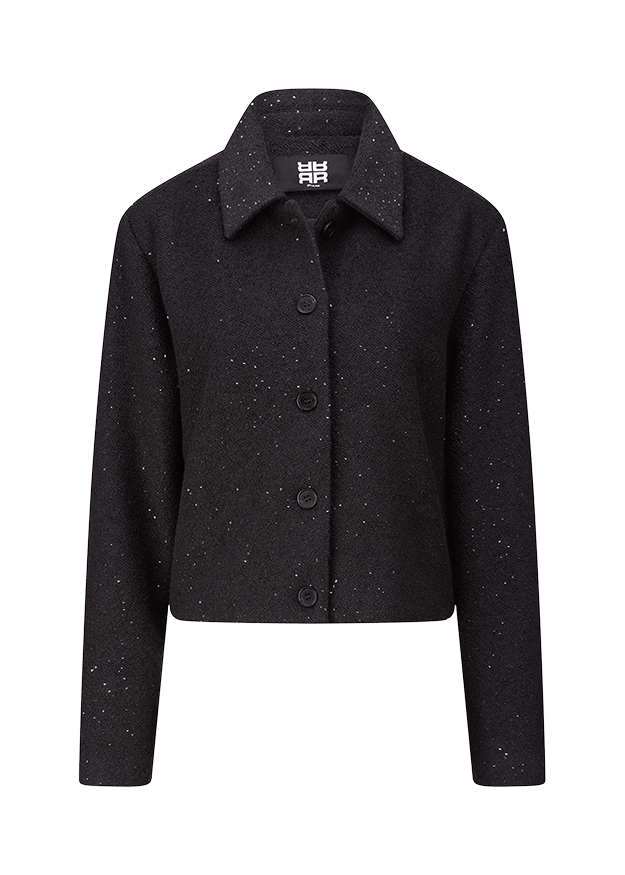 Jacket, Blazer, Knit blazer, Schwarze Jacke, Streifenloses Muster