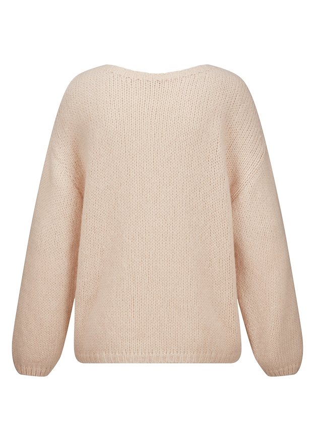 Pullover, Strickjacke, Oversize, Beige, Pullover