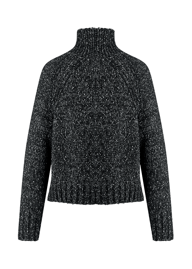 Pullover, Rollkragen, Strick, Pullover mit Muster, Dunkelgrau